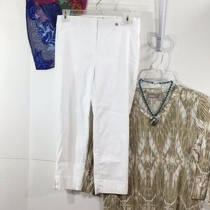 Robell Rose 07 cropped white trousers 10